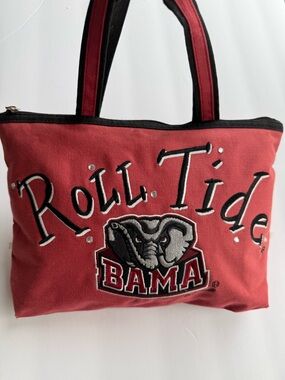University Of Alabama Spirit Ready Denim Shoulder Bag Purse Roll Tide